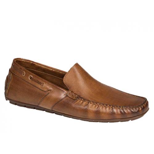 Bacco Bucci "Ariston" Tan Calfskin Loafer Shoes 7781